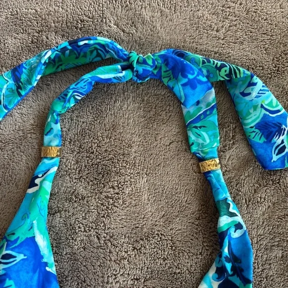 Lauren Ralph Lauren Exotic Paisley Halter Bikini Set Blue Green - Picture 5 of 10